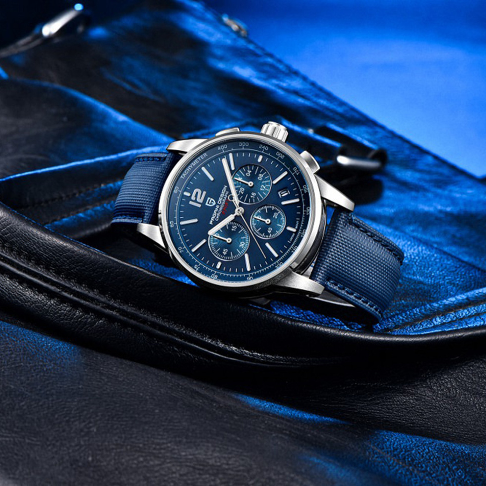 large Годинник чоловічий Pagani Design YS008 Silver-Blue 2